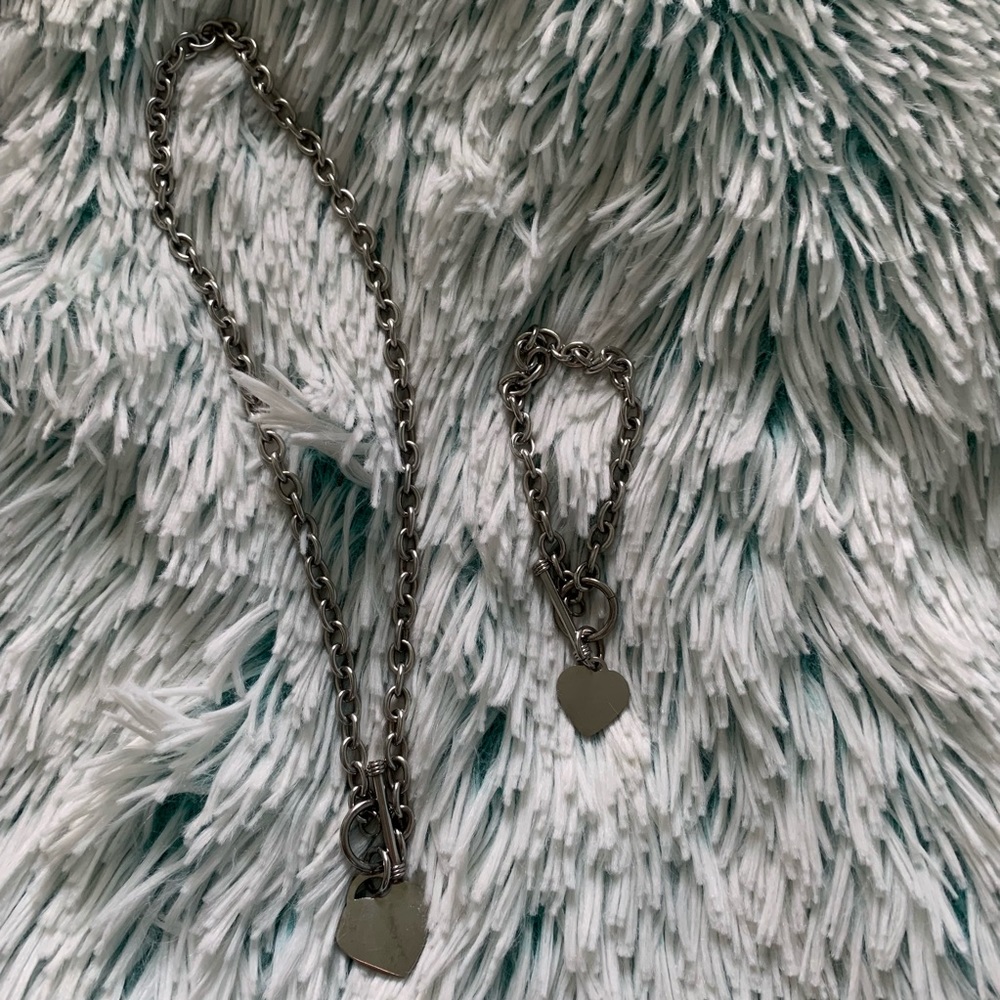 ✨HEART CHAINLINK NECKLACE AND BRACELET SET✨
